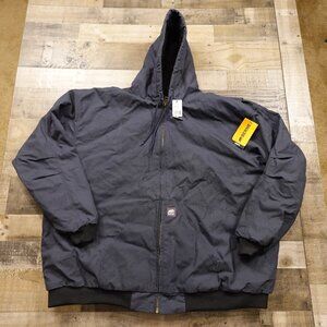 Berne Men’s Heritage Duck Hooded Work Jacket 5XL Navy‎ Heavyweight Insulated